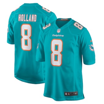 mens nike jevon holland aqua miami dolphins game player jers